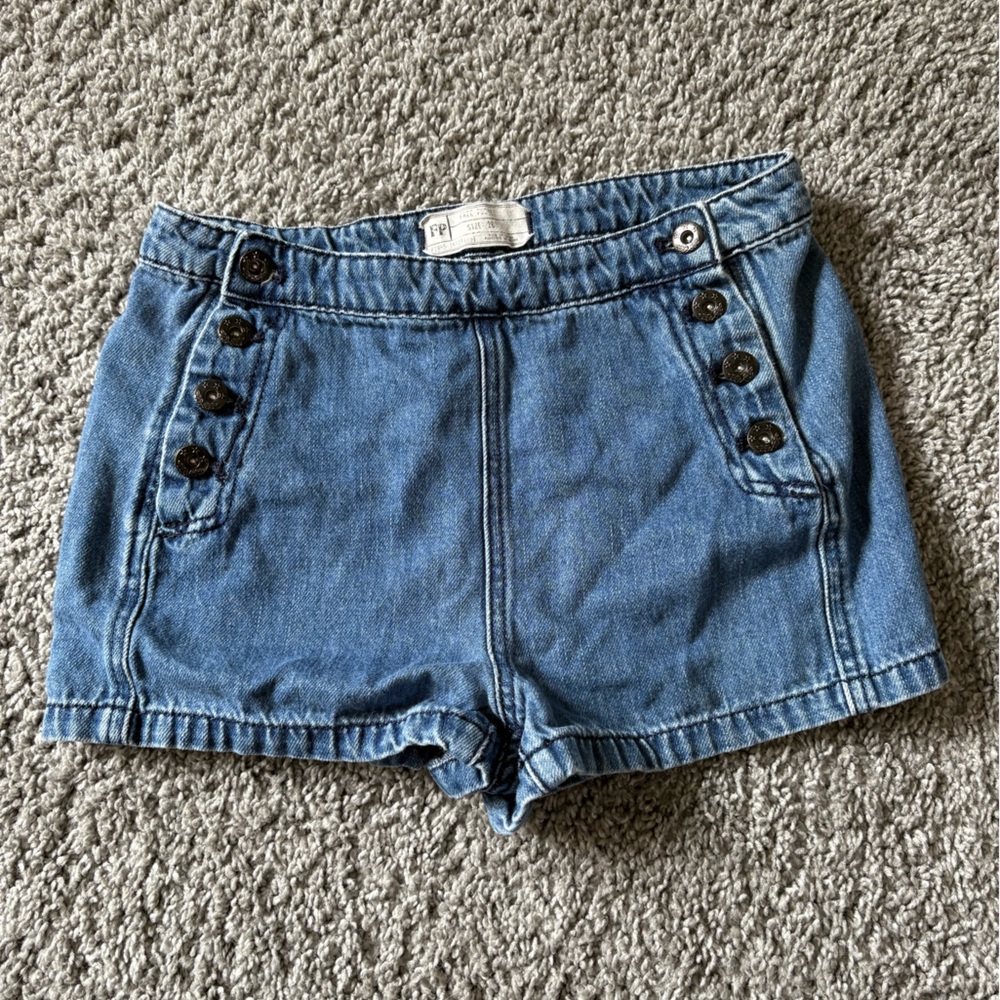 Free People Blue Jean Shorts